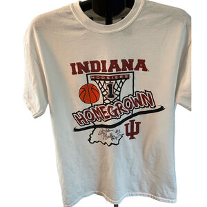Indiana Hoosier Tshirt signed‎ by Jordan Hulls basketball red white medium